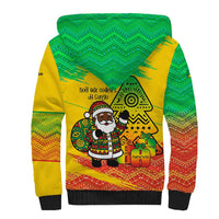 Congo Christmas Sherpa Hoodie with African Santa Tribal Tree and Colorful Gift Design - Wonder Print Shop