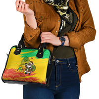 Congo Christmas Shoulder Handbag with African Santa Tribal Tree and Colorful Gift Design - Wonder Print Shop