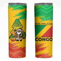 Congo Christmas Skinny Tumbler with African Santa Tribal Tree and Colorful Gift Design - Wonder Print Shop