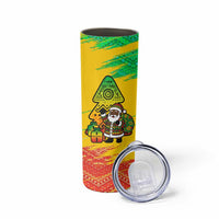 Congo Christmas Skinny Tumbler with African Santa Tribal Tree and Colorful Gift Design - Wonder Print Shop