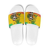 Congo Christmas Slide Sandals with African Santa Tribal Tree and Colorful Gift Design - Wonder Print Shop