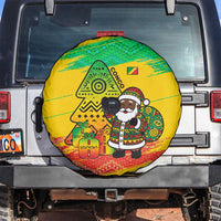 Congo Christmas Spare Tire Cover with African Santa Tribal Tree and Colorful Gift Design - Wonder Print Shop