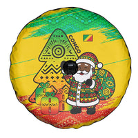 Congo Christmas Spare Tire Cover with African Santa Tribal Tree and Colorful Gift Design - Wonder Print Shop