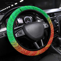 Congo Christmas Steering Wheel Cover with African Santa Tribal Tree and Colorful Gift Design - Wonder Print Shop