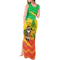 Congo Christmas Tank Maxi Dress with African Santa Tribal Tree and Colorful Gift Design - Wonder Print Shop