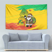 Congo Christmas Tapestry with African Santa Tribal Tree and Colorful Gift Design - Wonder Print Shop