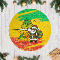 Congo Christmas Tree Skirt with African Santa Tribal Tree and Colorful Gift Design - Wonder Print Shop