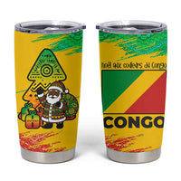 Congo Christmas Tumbler Cup with African Santa Tribal Tree and Colorful Gift Design - Wonder Print Shop