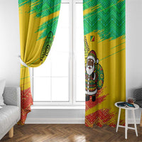 Congo Christmas Window Curtain with African Santa Tribal Tree and Colorful Gift Design - Wonder Print Shop