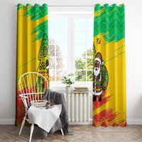 Congo Christmas Window Curtain with African Santa Tribal Tree and Colorful Gift Design - Wonder Print Shop