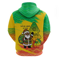 Congo Christmas Zip Hoodie with African Santa Tribal Tree and Colorful Gift Design - Wonder Print Shop