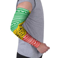 Congo Christmas Arm Sleeves with Tribal Tree Design Coat of Arms and Animal Pattern - Wonder Print Shop