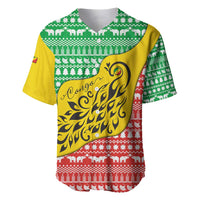 Congo Christmas Baseball Jersey with Tribal Tree Design Coat of Arms and Animal Pattern - Wonder Print Shop