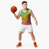 Congo Christmas Basketball Jersey with Tribal Tree Design Coat of Arms and Animal Pattern - Wonder Print Shop