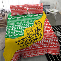 Congo Christmas Bedding Set with Tribal Tree Design Coat of Arms and Animal Pattern - Wonder Print Shop