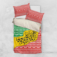 Congo Christmas Bedding Set with Tribal Tree Design Coat of Arms and Animal Pattern - Wonder Print Shop