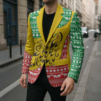 Congo Christmas Blazer with Tribal Tree Design Coat of Arms and Animal Pattern - Wonder Print Shop