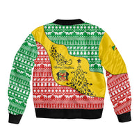 Congo Christmas Bomber Jacket with Tribal Tree Design Coat of Arms and Animal Pattern - Wonder Print Shop