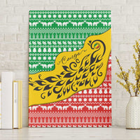 Congo Christmas Canvas Wall Art with Tribal Tree Design Coat of Arms and Animal Pattern - Wonder Print Shop
