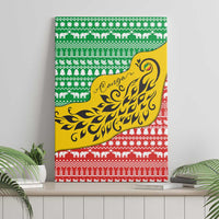 Congo Christmas Canvas Wall Art with Tribal Tree Design Coat of Arms and Animal Pattern - Wonder Print Shop
