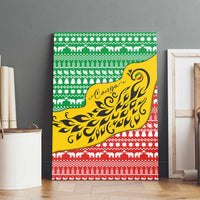 Congo Christmas Canvas Wall Art with Tribal Tree Design Coat of Arms and Animal Pattern - Wonder Print Shop
