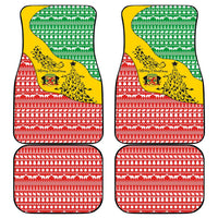 Congo Christmas Car Mats with Tribal Tree Design Coat of Arms and Animal Pattern - Wonder Print Shop