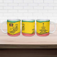 Congo Christmas Ceramic Mug with Tribal Tree Design Coat of Arms and Animal Pattern - Wonder Print Shop