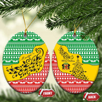 Congo Christmas Ceramic Ornament with Tribal Tree Design Coat of Arms and Animal Pattern - Wonder Print Shop