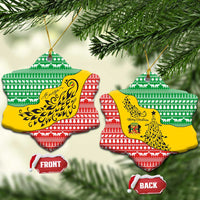 Congo Christmas Ceramic Ornament with Tribal Tree Design Coat of Arms and Animal Pattern - Wonder Print Shop