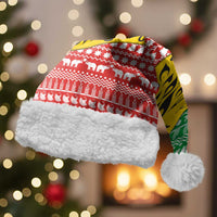 Congo Christmas Santa Hat with Tribal Tree Design Coat of Arms and Animal Pattern - Wonder Print Shop