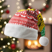 Congo Christmas Santa Hat with Tribal Tree Design Coat of Arms and Animal Pattern - Wonder Print Shop