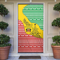 Congo Christmas Door Cover with Tribal Tree Design Coat of Arms and Animal Pattern - Wonder Print Shop