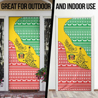 Congo Christmas Door Cover with Tribal Tree Design Coat of Arms and Animal Pattern - Wonder Print Shop
