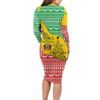 Congo Christmas Family Matching Long Sleeve Bodycon Dress and Hawaiian Shirt with Tribal Tree Design Coat of Arms and Animal Pattern - Wonder Print Shop