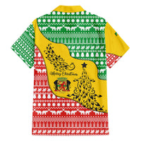 Congo Christmas Family Matching Off The Shoulder Long Sleeve Dress and Hawaiian Shirt with Tribal Tree Design Coat of Arms and Animal Pattern - Wonder Print Shop
