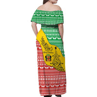 Congo Christmas Family Matching Off Shoulder Maxi Dress and Hawaiian Shirt with Tribal Tree Design Coat of Arms and Animal Pattern - Wonder Print Shop