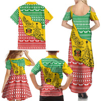 Congo Christmas Family Matching Summer Maxi Dress and Hawaiian Shirt with Tribal Tree Design Coat of Arms and Animal Pattern - Wonder Print Shop