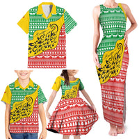 Congo Christmas Family Matching Tank Maxi Dress and Hawaiian Shirt with Tribal Tree Design Coat of Arms and Animal Pattern - Wonder Print Shop
