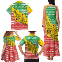 Congo Christmas Family Matching Tank Maxi Dress and Hawaiian Shirt with Tribal Tree Design Coat of Arms and Animal Pattern - Wonder Print Shop