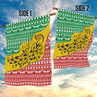 Congo Christmas Garden Flag with Tribal Tree Design Coat of Arms and Animal Pattern - Wonder Print Shop