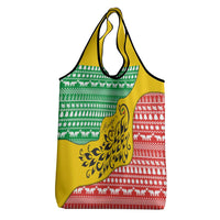 Congo Christmas Grocery Bag with Tribal Tree Design Coat of Arms and Animal Pattern - Wonder Print Shop