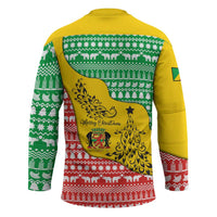 Congo Christmas Hockey Jersey with Tribal Tree Design Coat of Arms and Animal Pattern - Wonder Print Shop