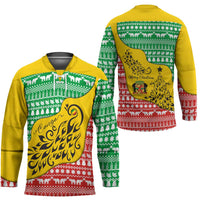 Congo Christmas Hockey Jersey with Tribal Tree Design Coat of Arms and Animal Pattern - Wonder Print Shop