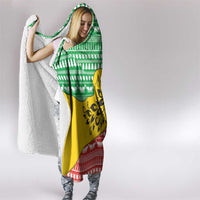 Congo Christmas Hooded Blanket with Tribal Tree Design Coat of Arms and Animal Pattern - Wonder Print Shop