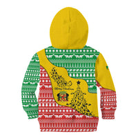 Congo Christmas Kid Hoodie with Tribal Tree Design Coat of Arms and Animal Pattern - Wonder Print Shop
