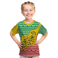 Congo Christmas Kid T Shirt with Tribal Tree Design Coat of Arms and Animal Pattern - Wonder Print Shop