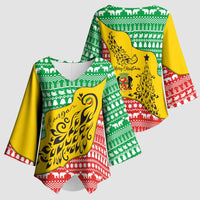 Congo Christmas Kimono Sleeve Blouse with Tribal Tree Design Coat of Arms and Animal Pattern - Wonder Print Shop