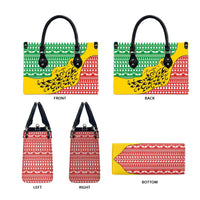 Congo Christmas Leather Bag with Tribal Tree Design Coat of Arms and Animal Pattern - Wonder Print Shop