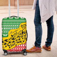Congo Christmas Luggage Cover with Tribal Tree Design Coat of Arms and Animal Pattern - Wonder Print Shop