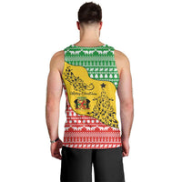 Congo Christmas Men Tank Top with Tribal Tree Design Coat of Arms and Animal Pattern - Wonder Print Shop